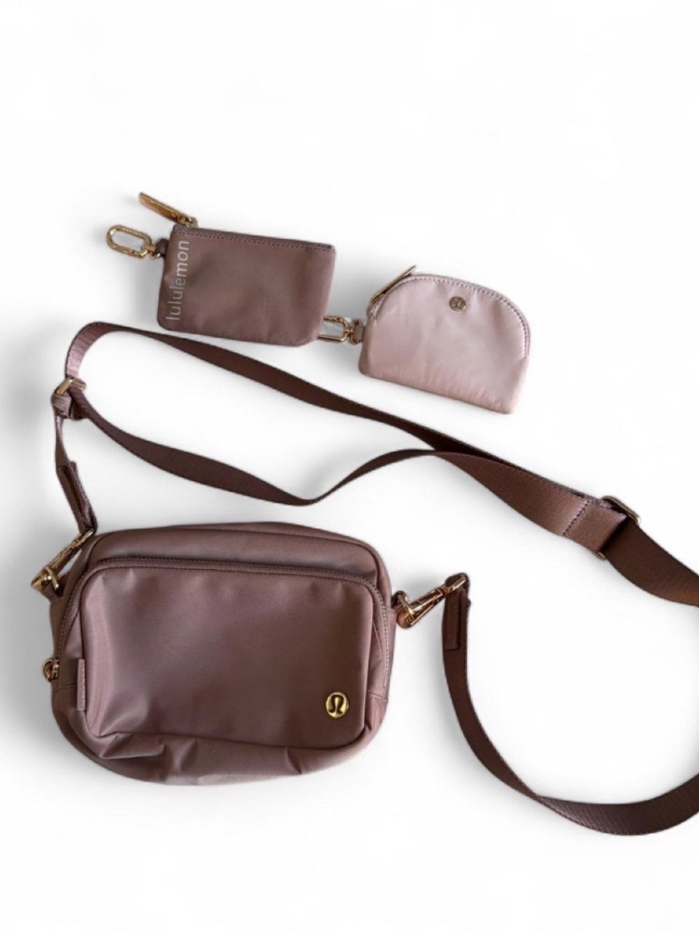LuluLemon Dusty Rose Crossbody Bag with Coin Pouches